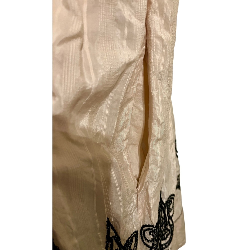 Mango Suit Embroidered Blush Pink Knee Length Dress Boho Cottagecore XS - Picture 4 of 9